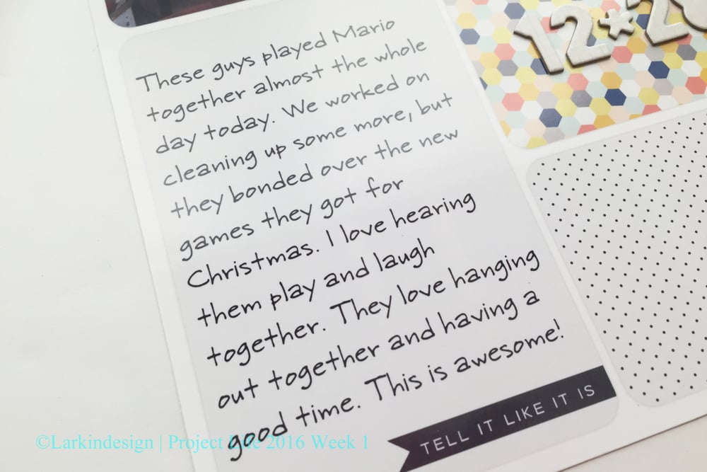 Project Life Project 52 2016 Week 1