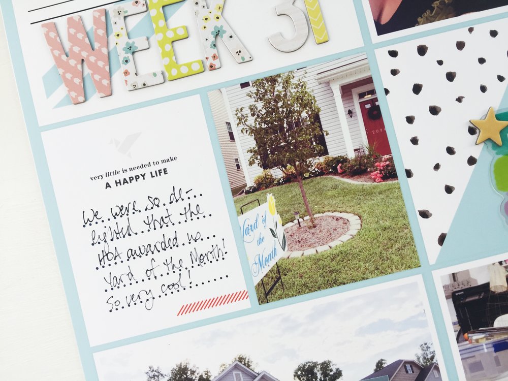 Sahlin Studio Creative Team Layout | Project Life 2016 Week 31