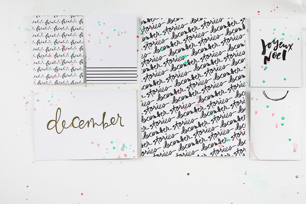 Larkindesign {December Daily 2016} Adding Mixed Media to the Journal and Filler cards