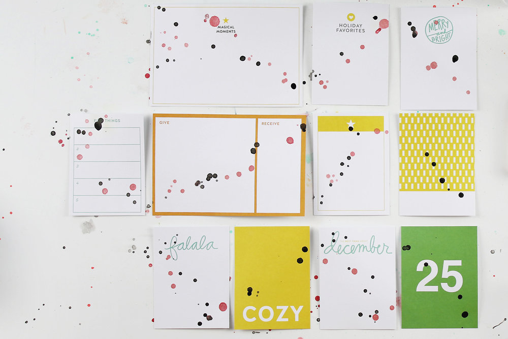 Larkindesign {December Daily 2016} Adding Mixed Media to the Journal and Filler cards