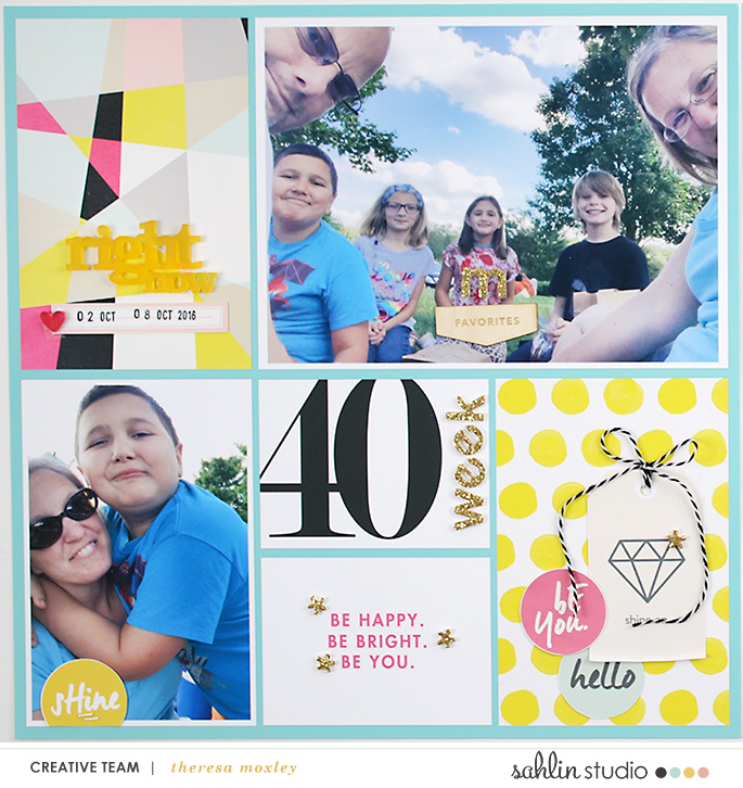Theresa Moxley Project Life 2016 Week 40 | Sahlin Studio Shine Bright and Numbers Cards
