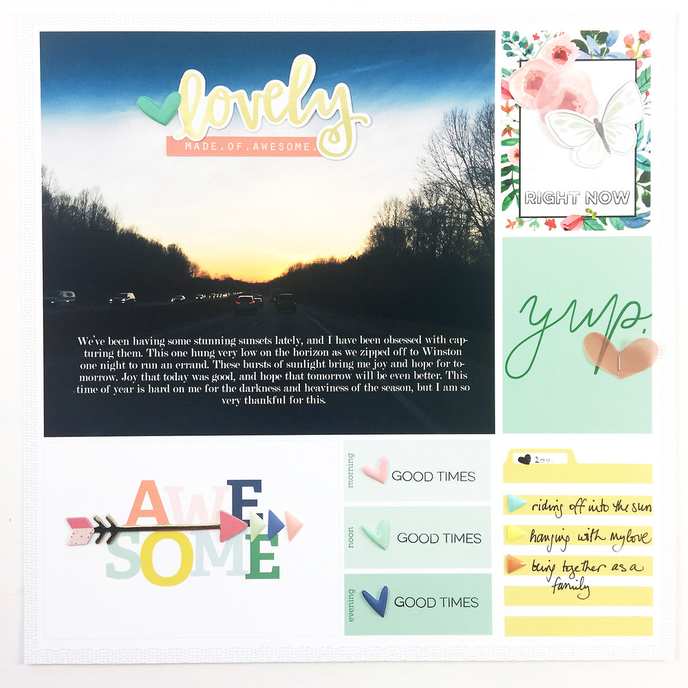 Larkindesign Project Life 2017 Week 05 Layout | Embellishing the Digi Layout Using AC Hazelwood