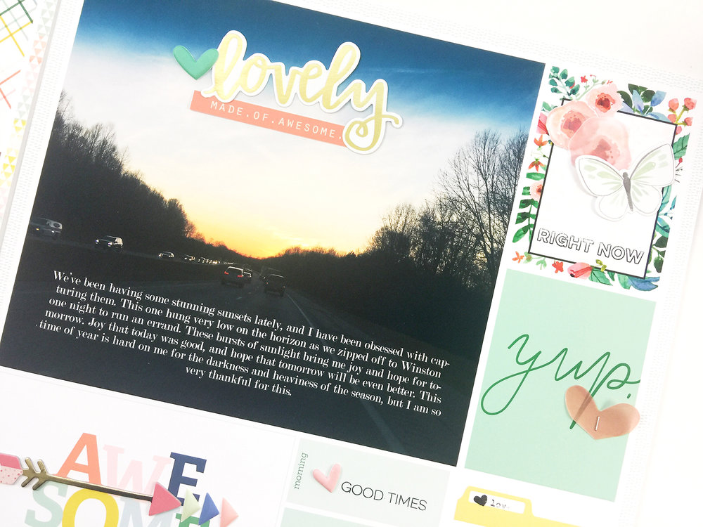 Larkindesign Project Life 2017 Week 05 Layout | Embellishing the Digi Layout Using AC Hazelwood