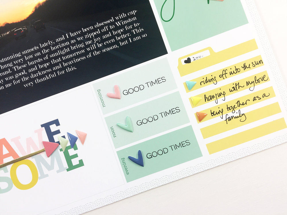 Larkindesign Project Life 2017 Week 05 Layout | Embellishing the Digi Layout Using AC Hazelwood