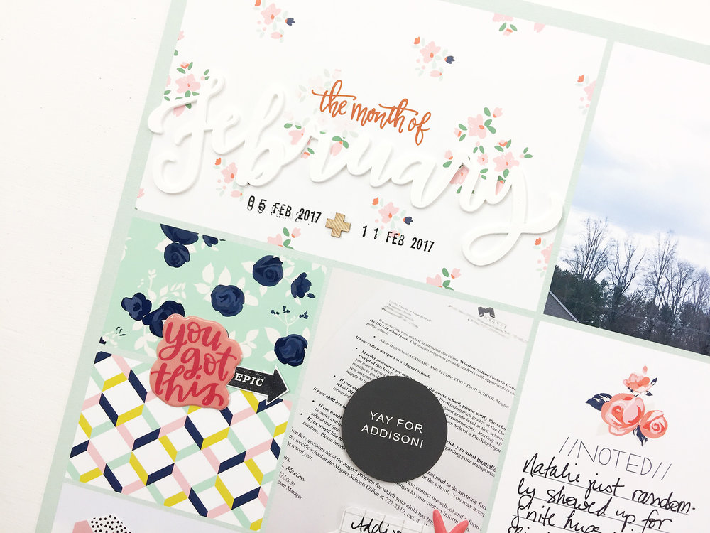 Larkindesign Project Life 2017 Week 06 | Embellishing the Layout Using Studio Calico Confidant Kit!!!!