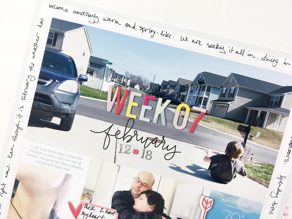 Larkindesign Project Life 2017 Week 07 | Embellishing the Hybrid Layout!!!