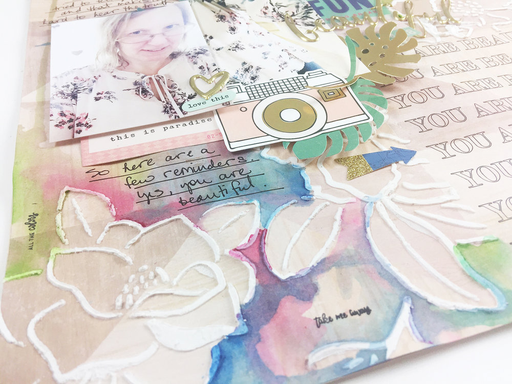 Larkindesign Traditional Scrapbook Layout | You Are Beautiful feat. Crate Paper Oasis %26 Jane DavenportLarkindesign Traditional Scrapbook Layout | You Are Beautiful feat. Crate Paper Oasis %26 Jane Davenport