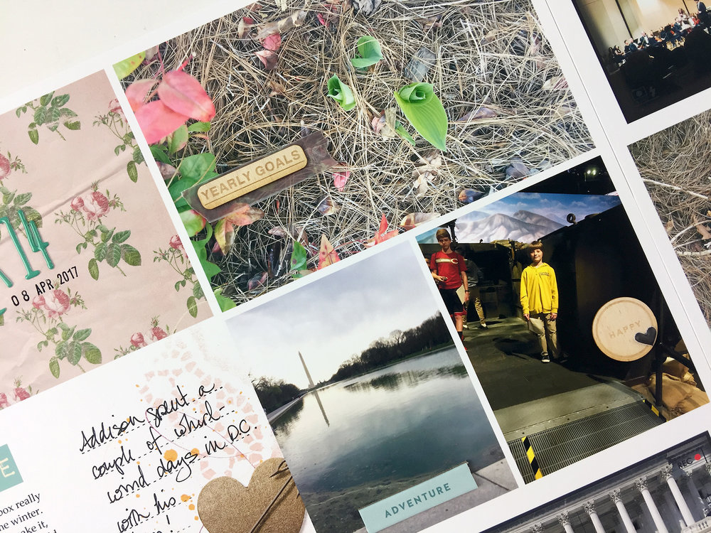 Larkindesign Project Life 2017 Week 14 Embellishing the Hybrid Layout!!!!