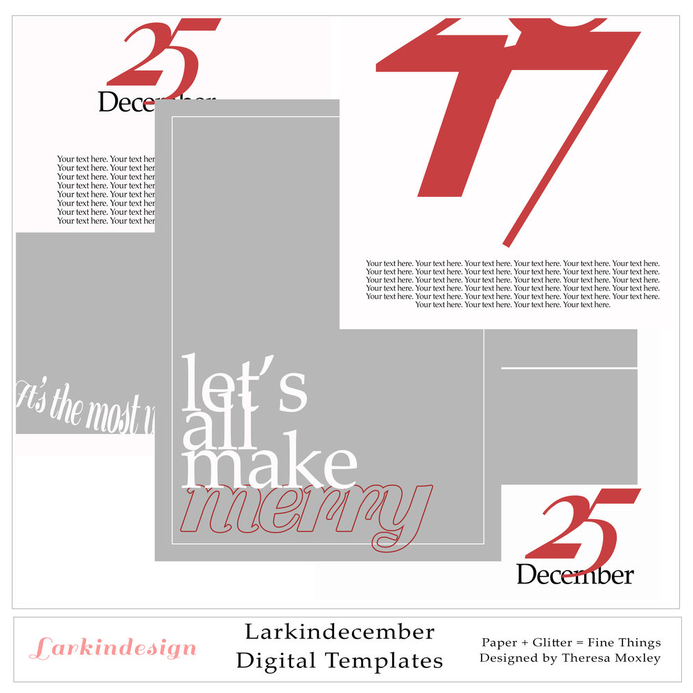 Larkindecember Digital Mini Kit Photo Templates 6x8
