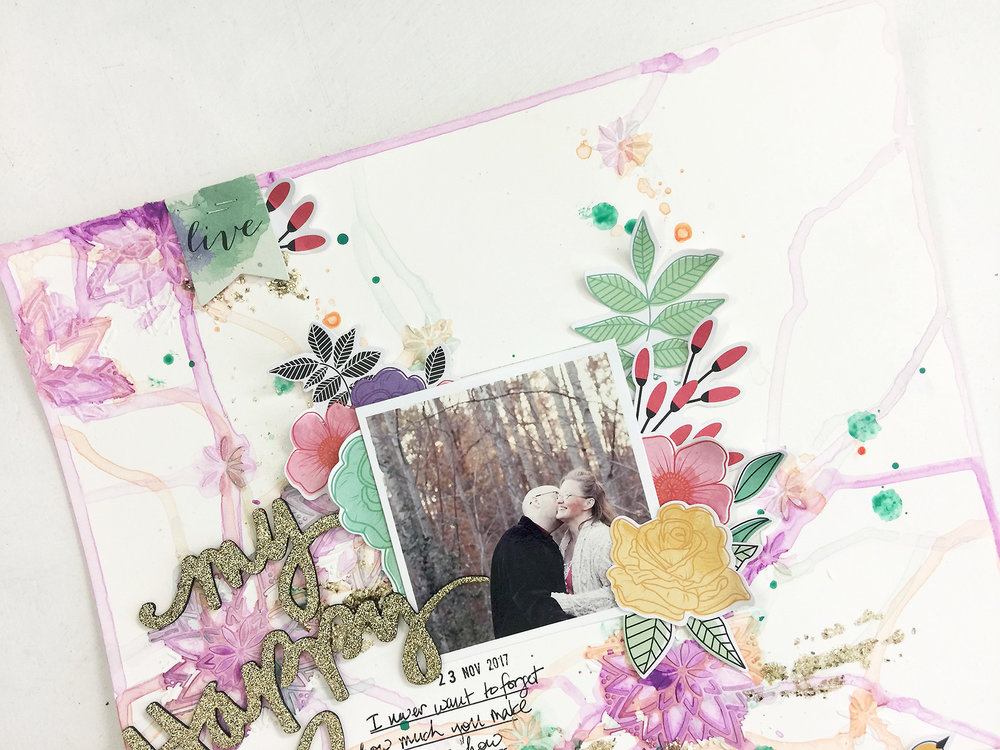 Larkindesign Mixed Media Scrapbook Layout | My Happy Heart ft. Vicki Boutin All The Good Things!!!!Larkindesign Mixed Media Scrapbook Layout | My Happy Heart ft. Vicki Boutin All The Good Things!!!!