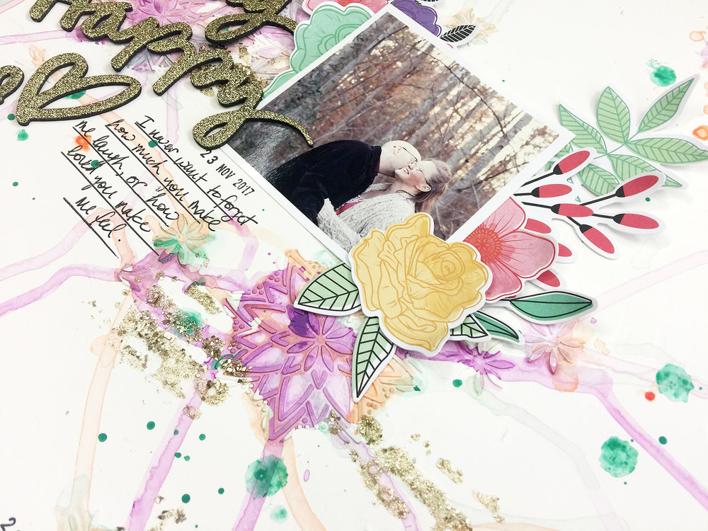 Larkindesign Mixed Media Scrapbook Layout | My Happy Heart ft. Vicki Boutin All The Good Things!!!!Larkindesign Mixed Media Scrapbook Layout | My Happy Heart ft. Vicki Boutin All The Good Things!!!!