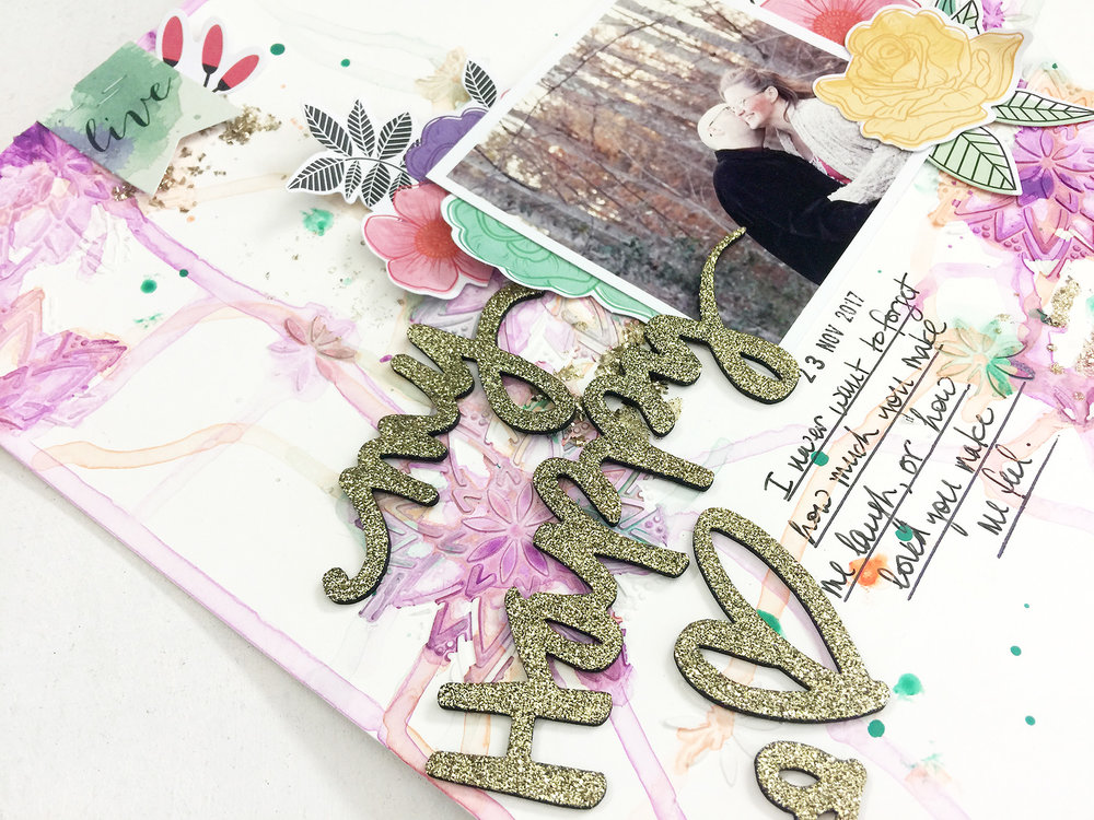 Larkindesign Mixed Media Scrapbook Layout | My Happy Heart ft. Vicki Boutin All The Good Things!!!!Larkindesign Mixed Media Scrapbook Layout | My Happy Heart ft. Vicki Boutin All The Good Things!!!!