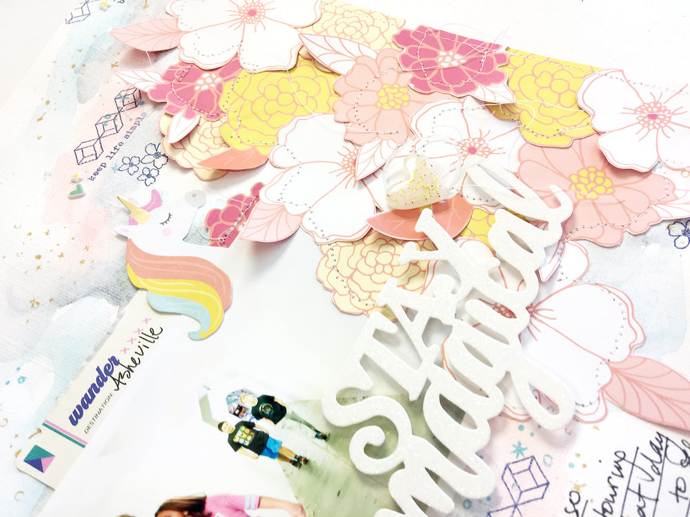 50 First Layouts | Stay Magical A Mixed Media Scrapbook Layout