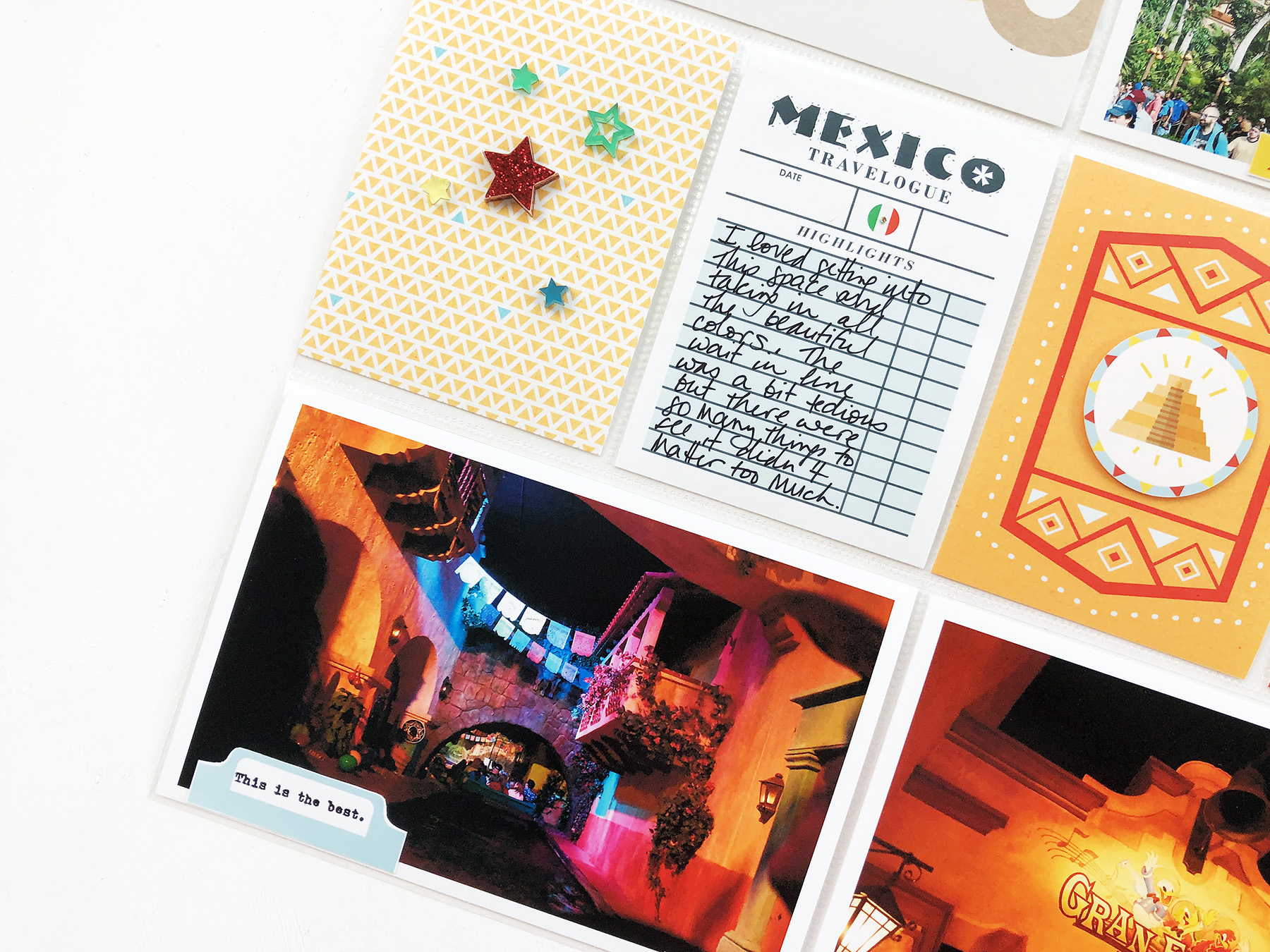 Larkindesign Disney 2020 Scrapbook Album Project | Epcot Worlds Mexico 