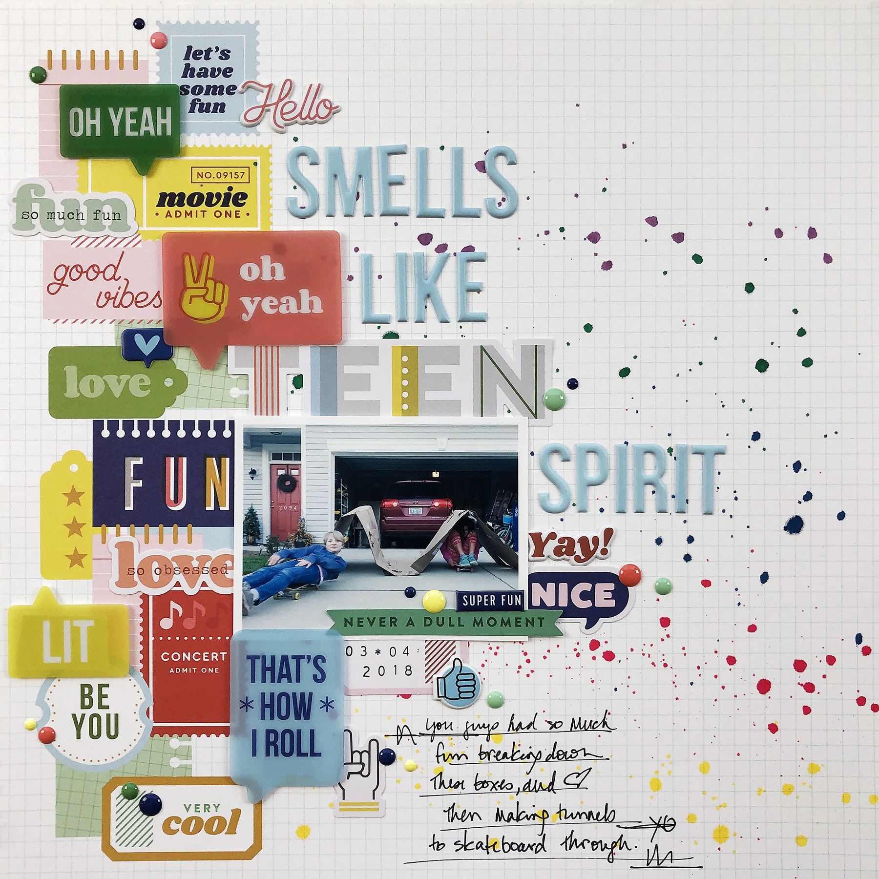 Larkindesign Kids Scrapbook Albums Project | Emberlynn Edition Smells Like Teen Spirit